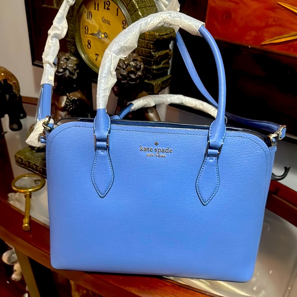 Kate Spade Blue Satchel Structured Leather
